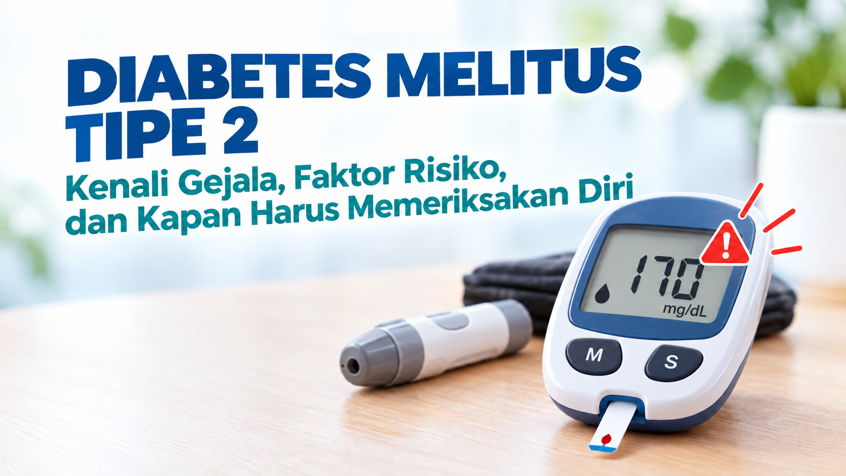 Ilustrasi pemeriksaan gula darah pada diabetes melitus tipe 2 menggunakan glukometer